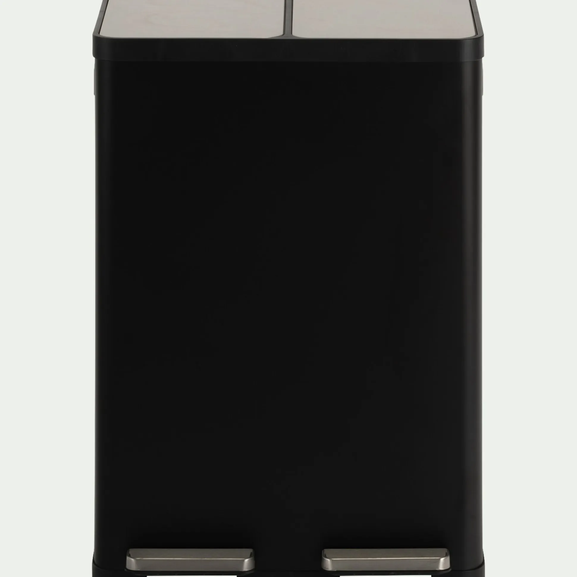 Poubelle de tri double en plastique 2x30L - noir