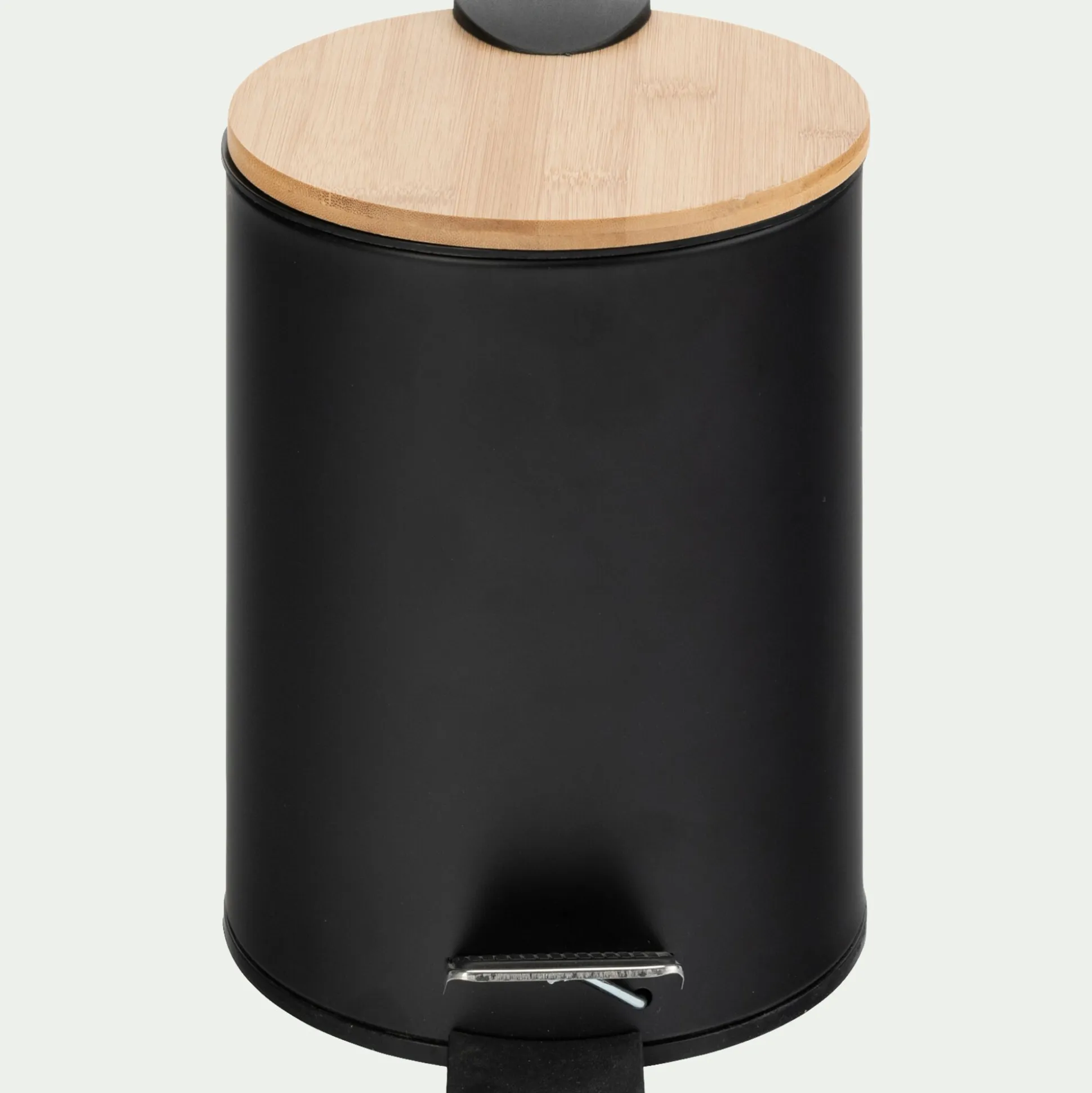 Poubelle en métal et bambou 2,5L - noir