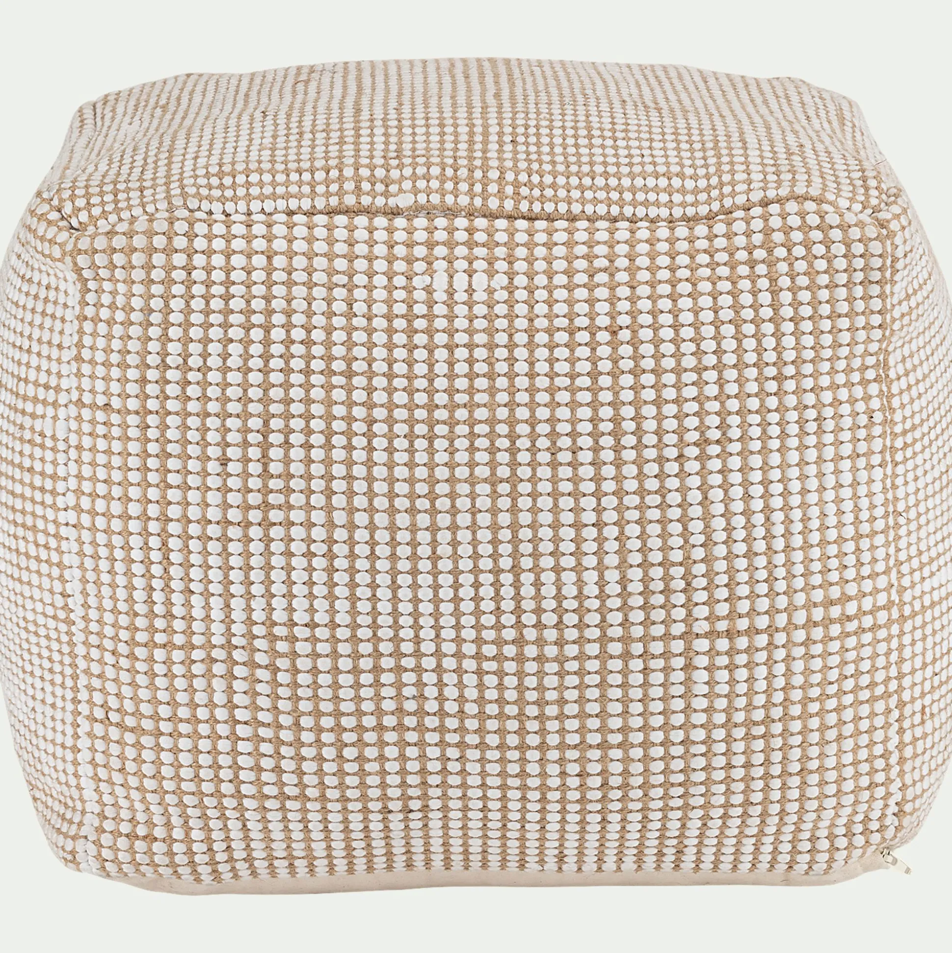 Pouf carré en coton et jute - naturel L45xl45xH40cm