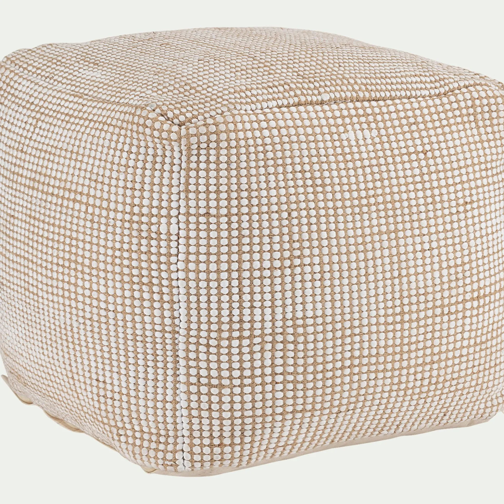 Pouf carré en coton et jute - naturel L45xl45xH40cm