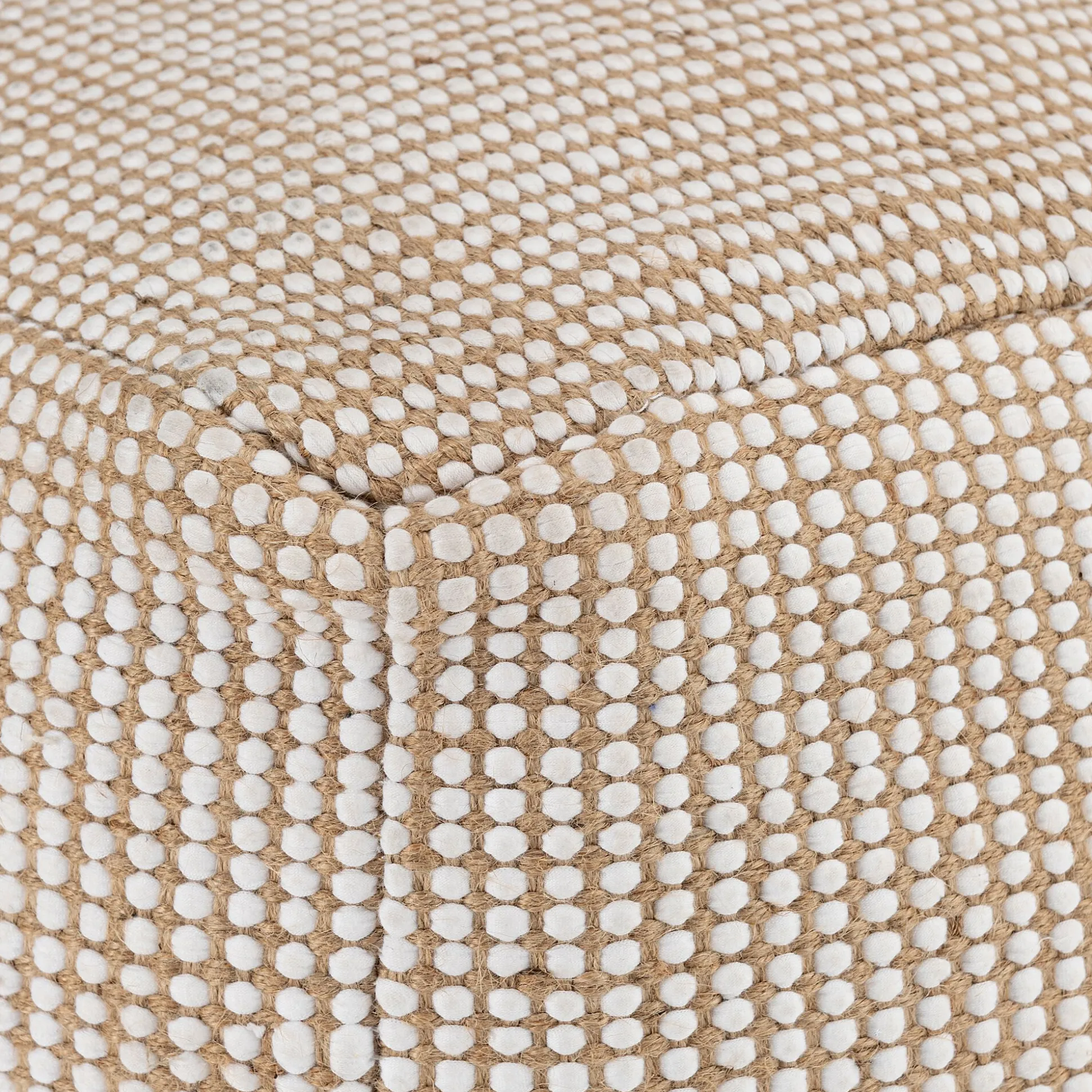 Pouf carré en coton et jute - naturel L45xl45xH40cm