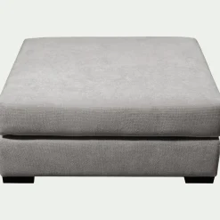 Pouf carré en tissu Bloq - gris