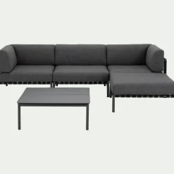 Pouf de jardin en aluminium - gris anthracite