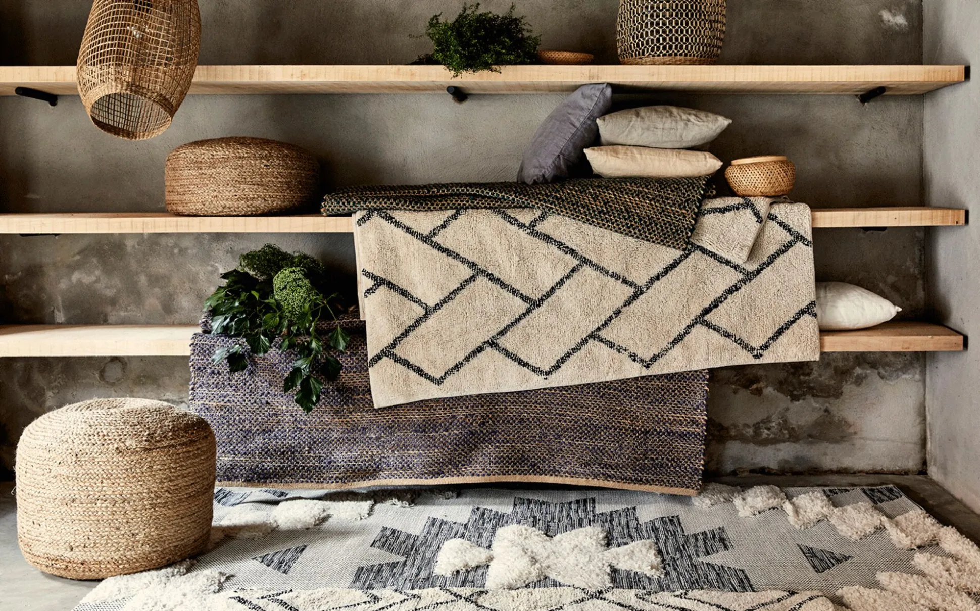 Pouf en jute D50xH40cm - naturel