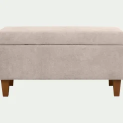 Pouf en tissu avec coffre - beige roucas