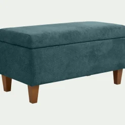 Pouf en tissu avec coffre - bleu figuerolles