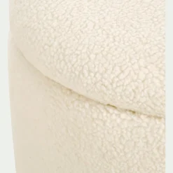 Pouf en tissu avec coffre de rangement - blanc H43cm