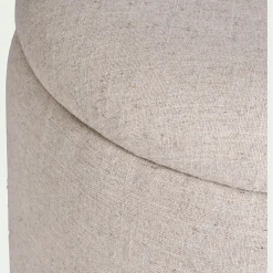 Pouf en tissu avec coffre de rangement - beige roucas H43cm