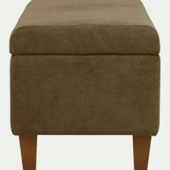 Pouf en tissu avec coffre - vert cèdre