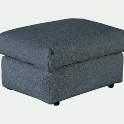 Pouf en tissu bouclette - bleu