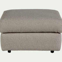 Pouf en tissu bouclette - gris clair