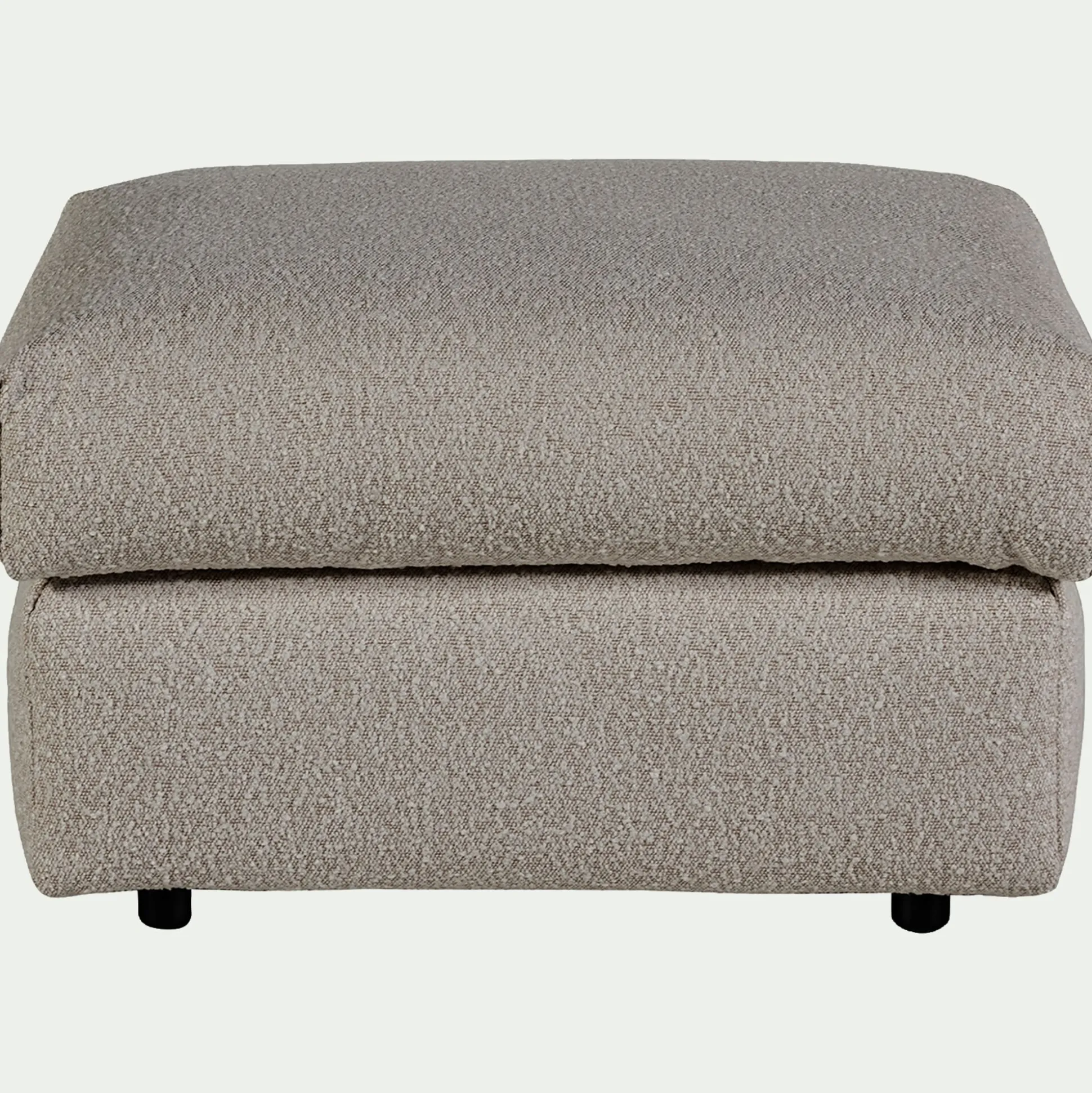 Pouf en tissu bouclette - gris clair