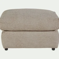 Pouf en tissu chenille - beige roucas