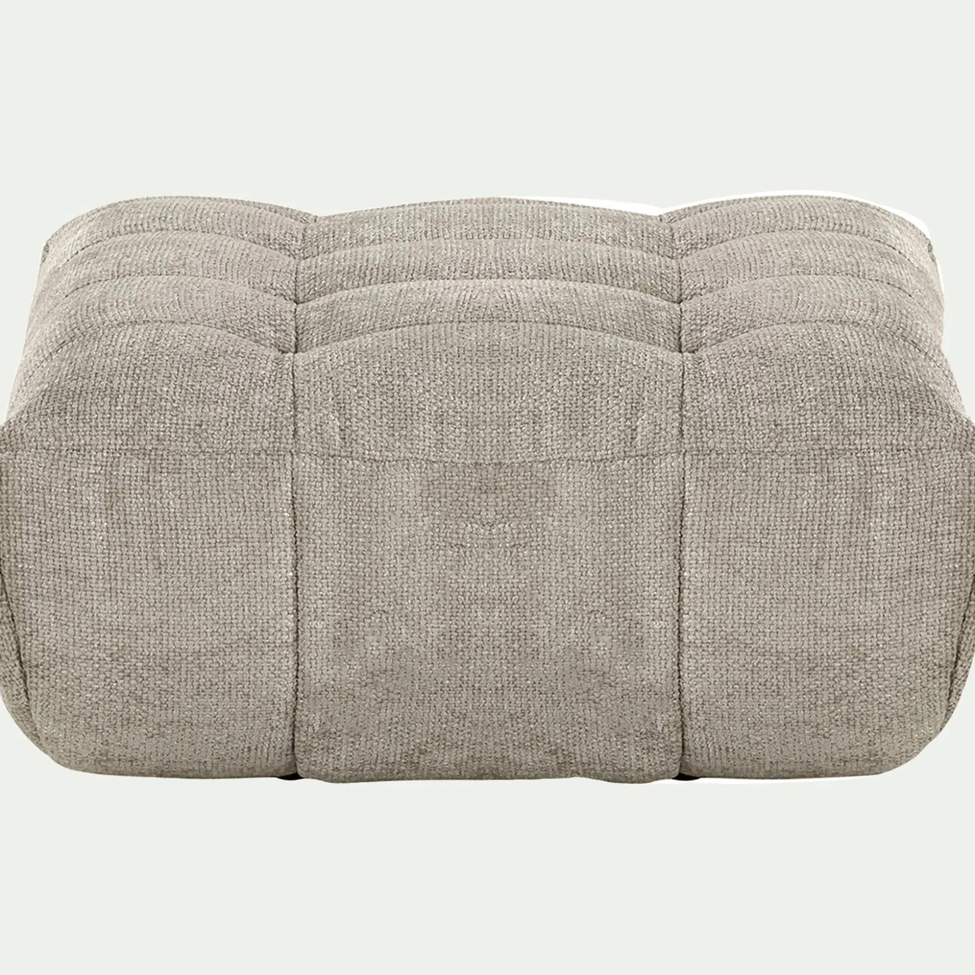 Pouf en tissu chenille - beige roucas