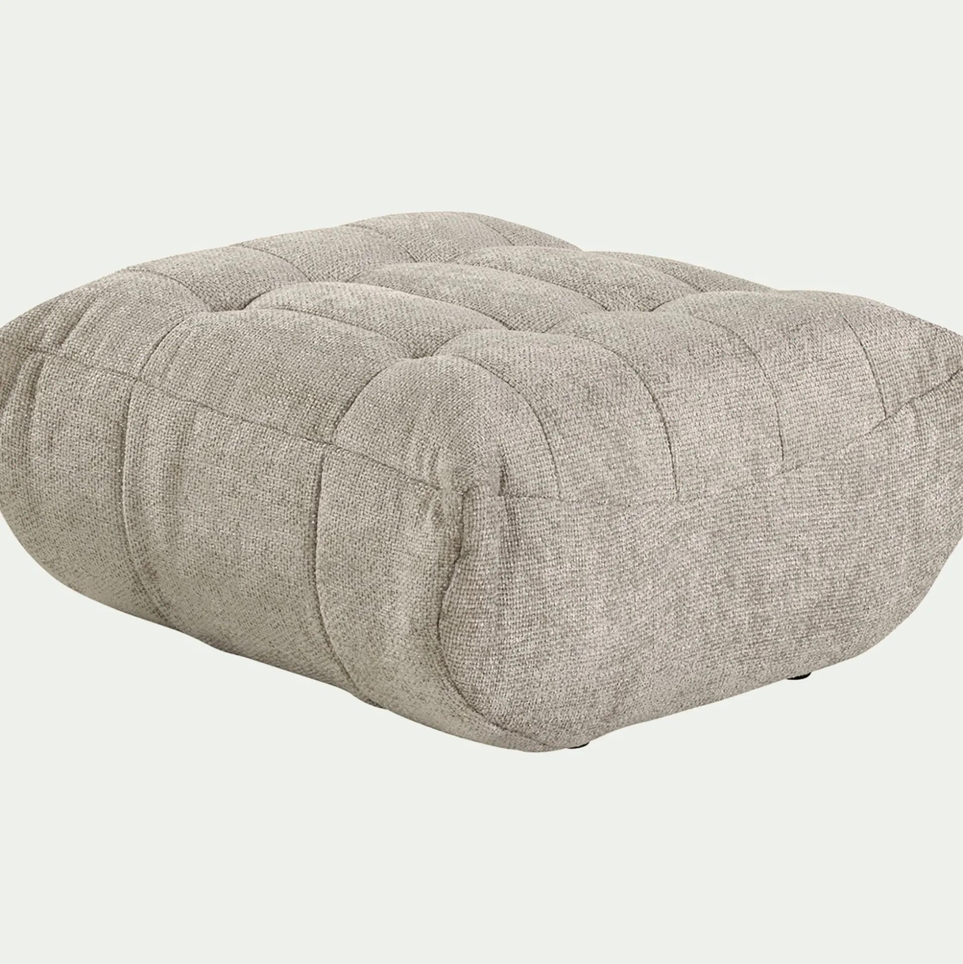 Pouf en tissu chenille - beige roucas