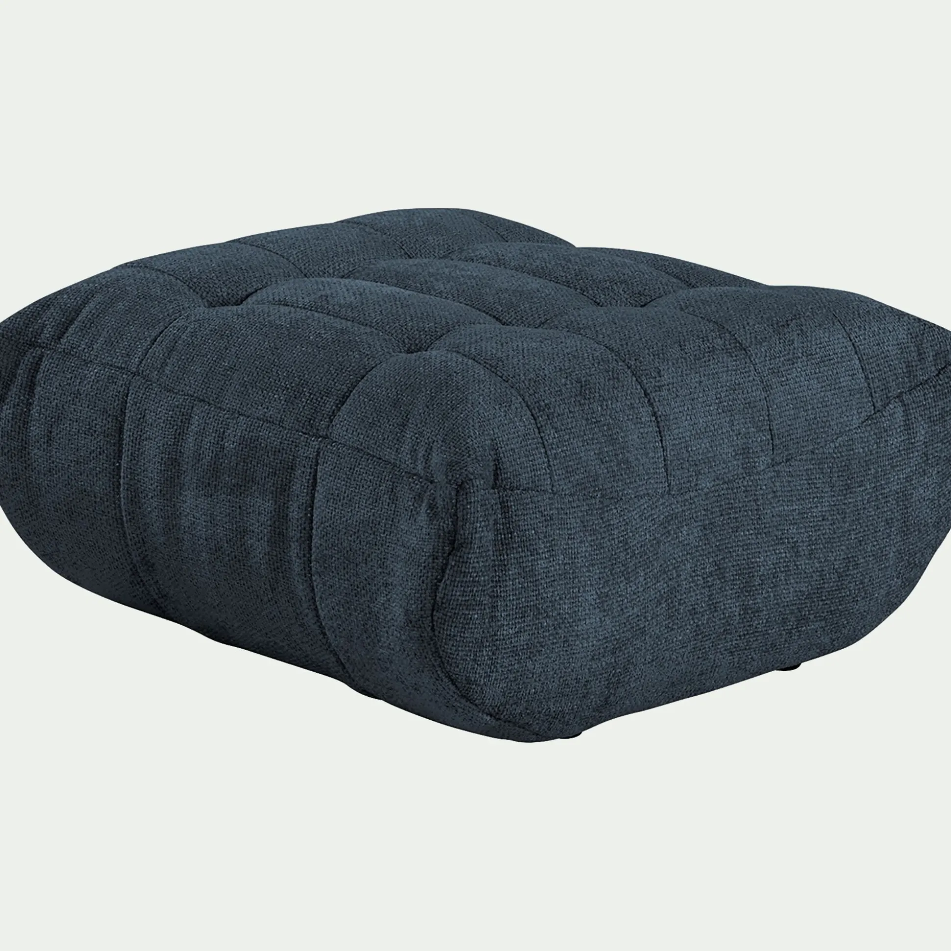 Pouf en tissu chenille - bleu marine