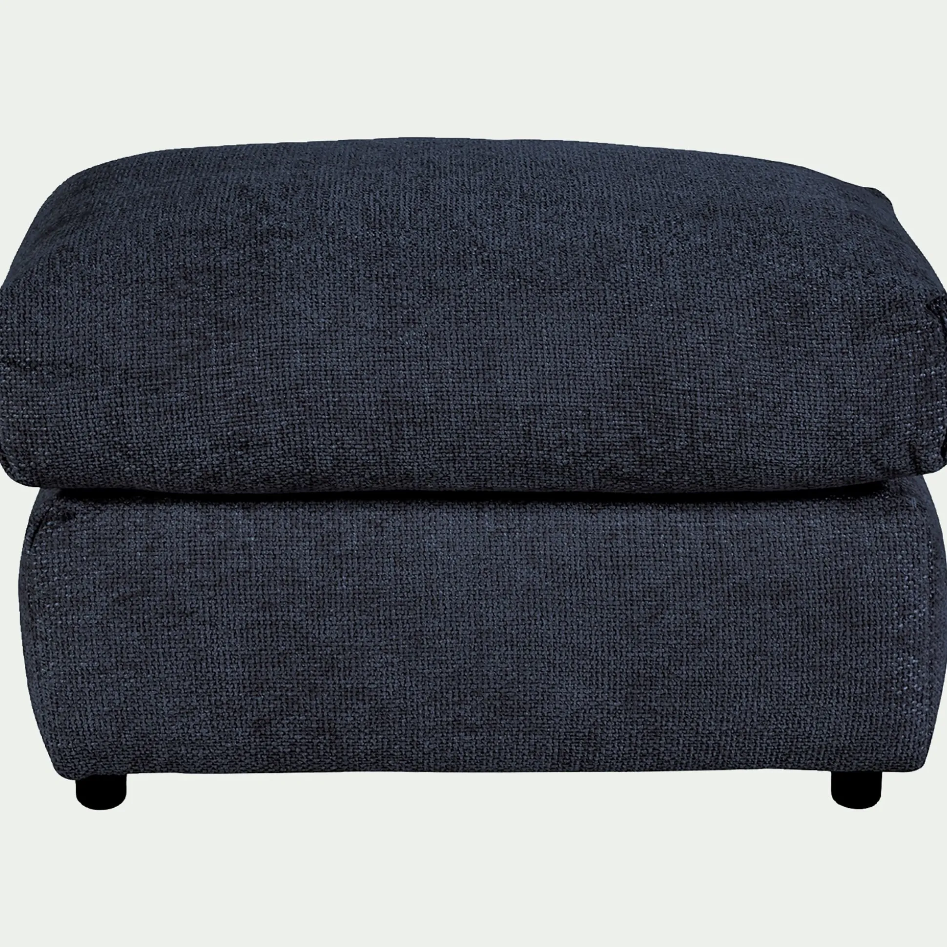 Pouf en tissu chenille - bleu marine