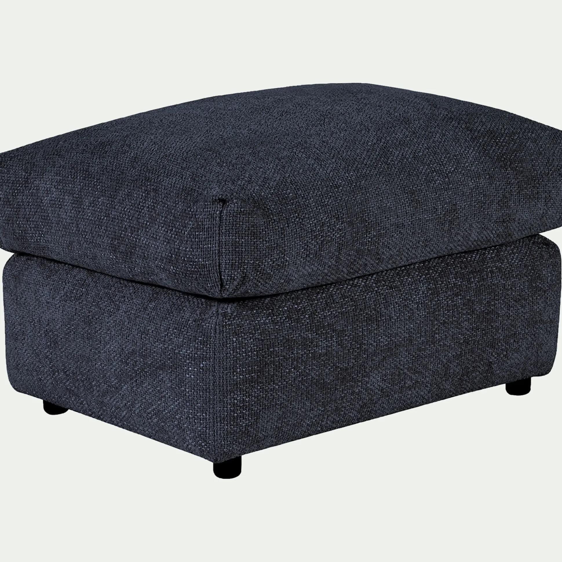 Pouf en tissu chenille - bleu marine