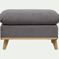 Pouf en tissu crown - gris restanque