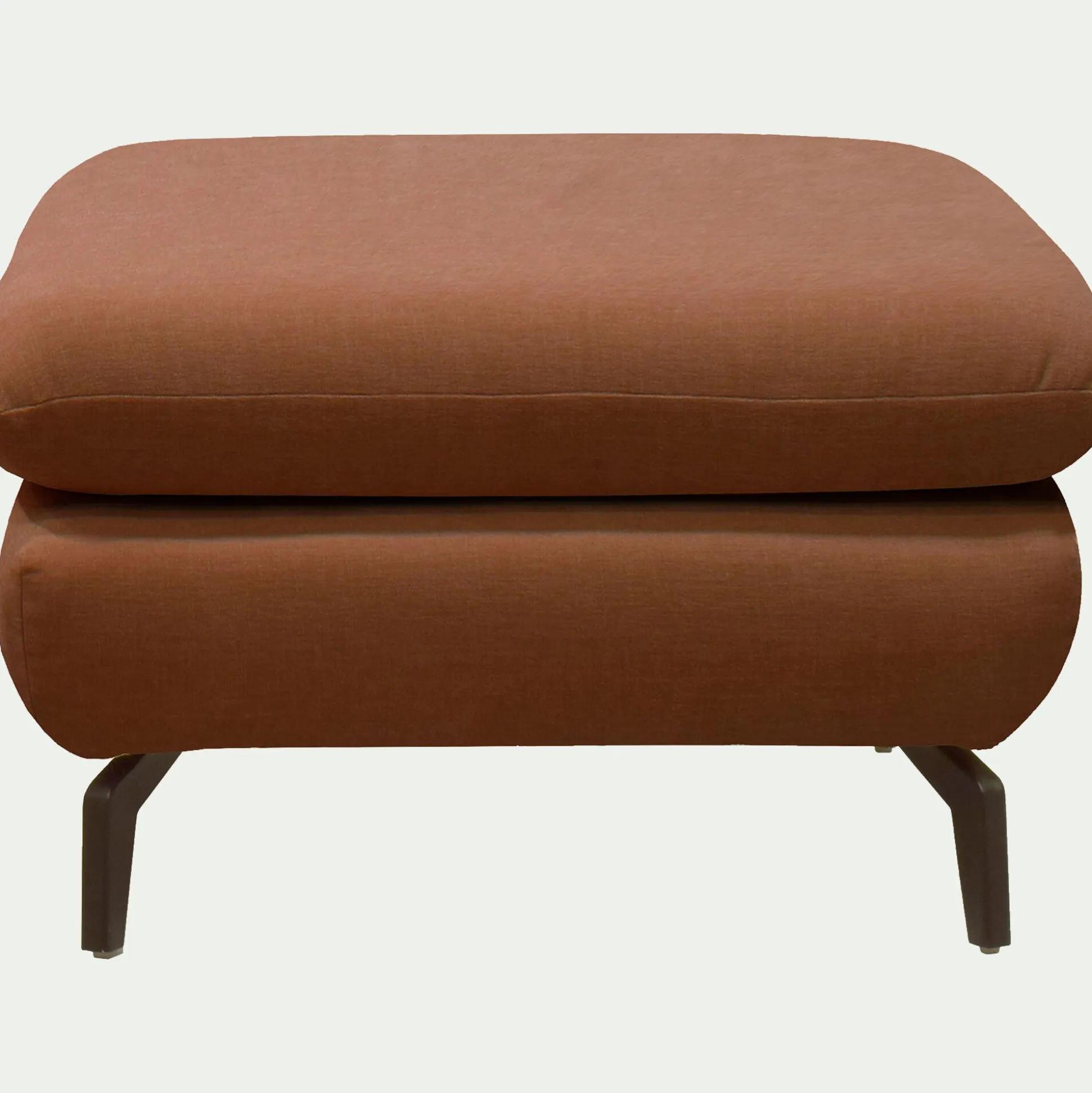 Pouf en tissu doux tramé - brun rustrel