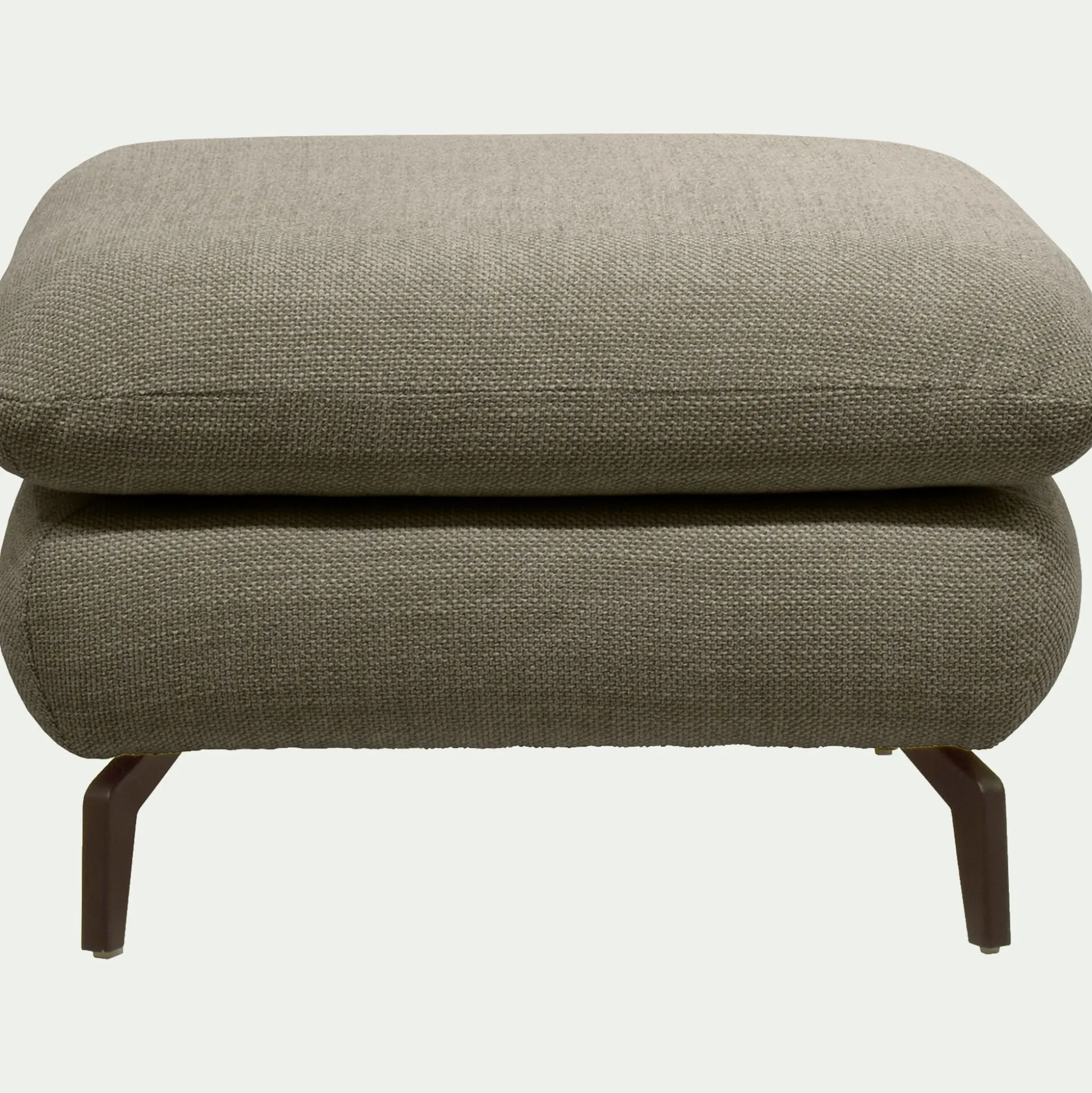 Pouf en tissu doux tramé - vert garrigue