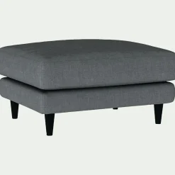 Pouf en tissu mixte - gris ardoise
