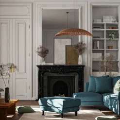 Pouf en tissu monclar - bleu niolon