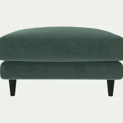 Pouf en tissu velvet - vert sauge