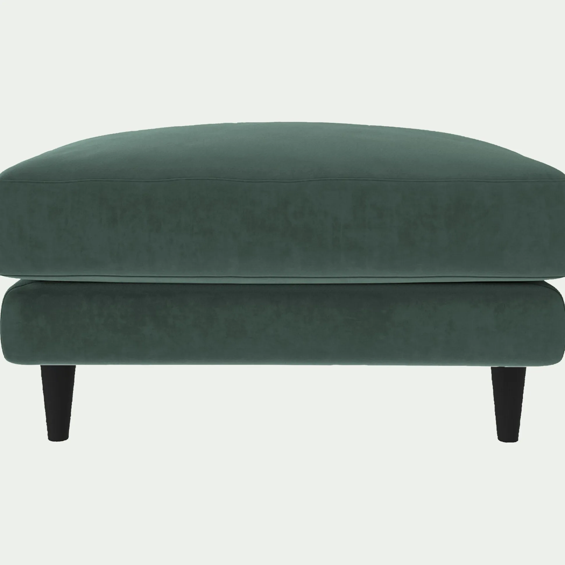 Pouf en tissu velvet - vert sauge