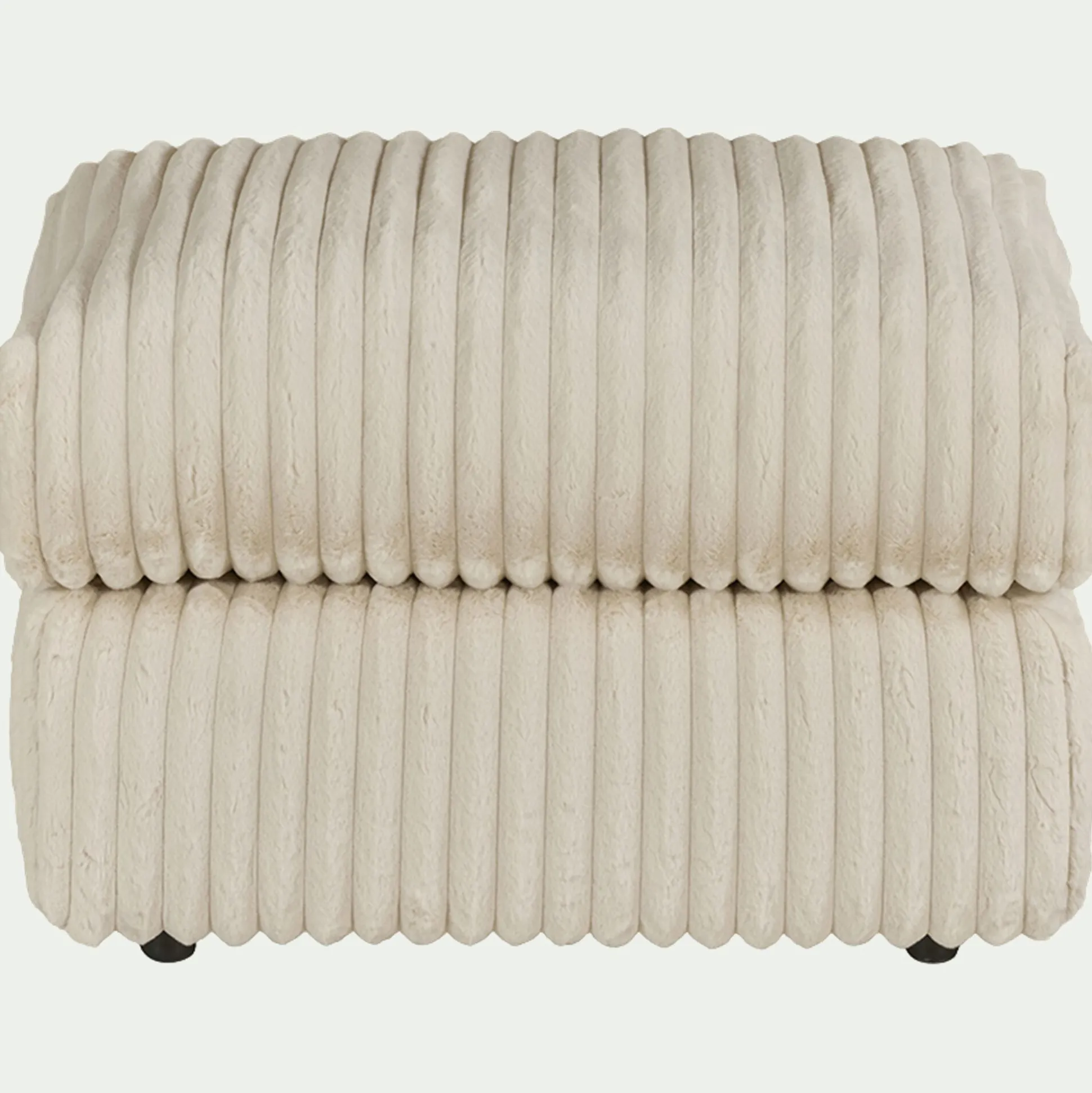 Pouf en velours côtelé Bita - blanc ventoux