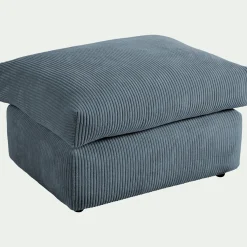 Pouf en velours côtelé - bleu