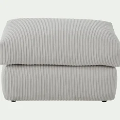 Pouf en velours côtelé - gris borie