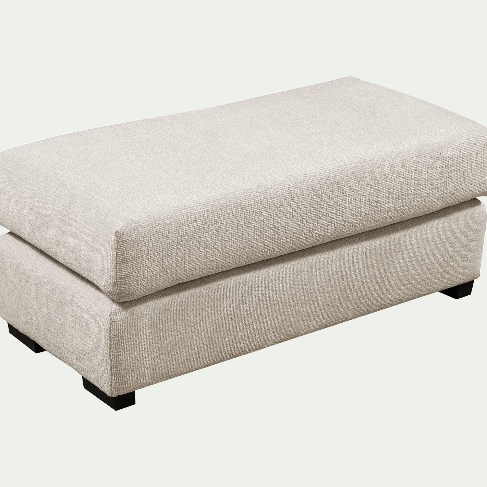 Pouf rectangulaire en tissu Genesis - beige