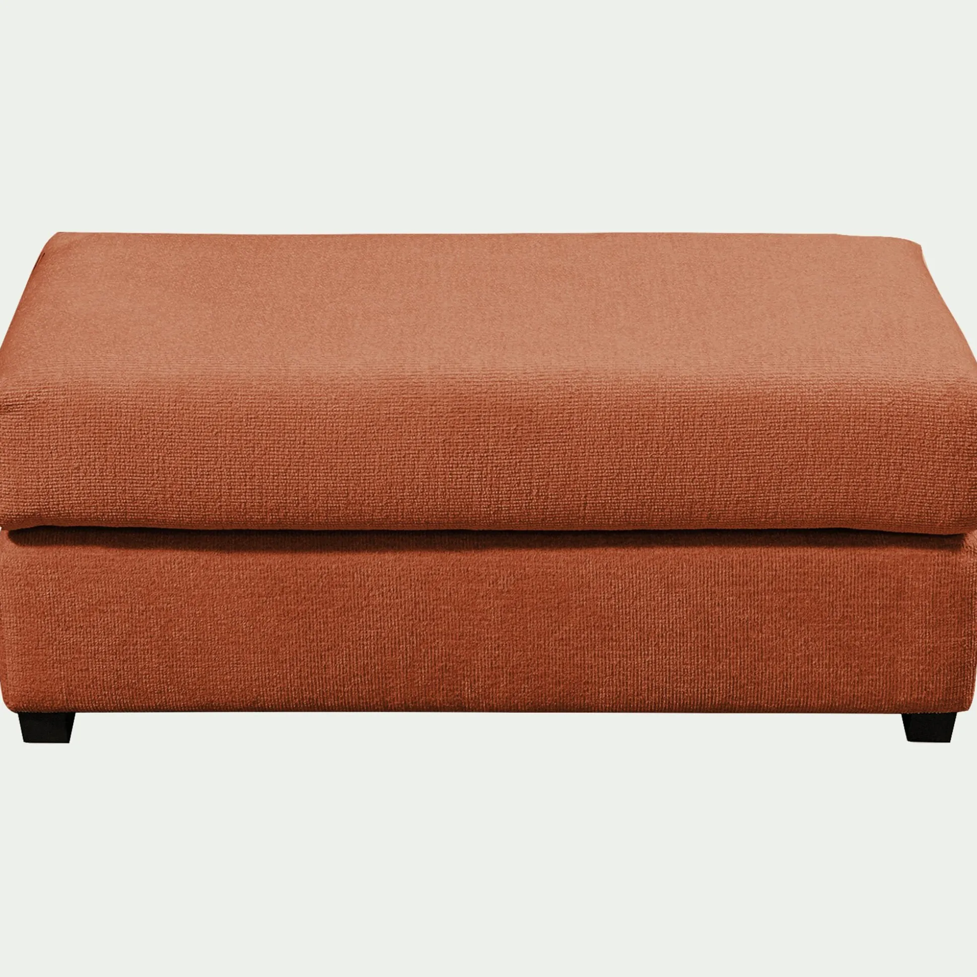 Pouf rectangulaire en tissu Genesis - brun rustrel