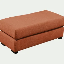 Pouf rectangulaire en tissu Genesis - brun rustrel