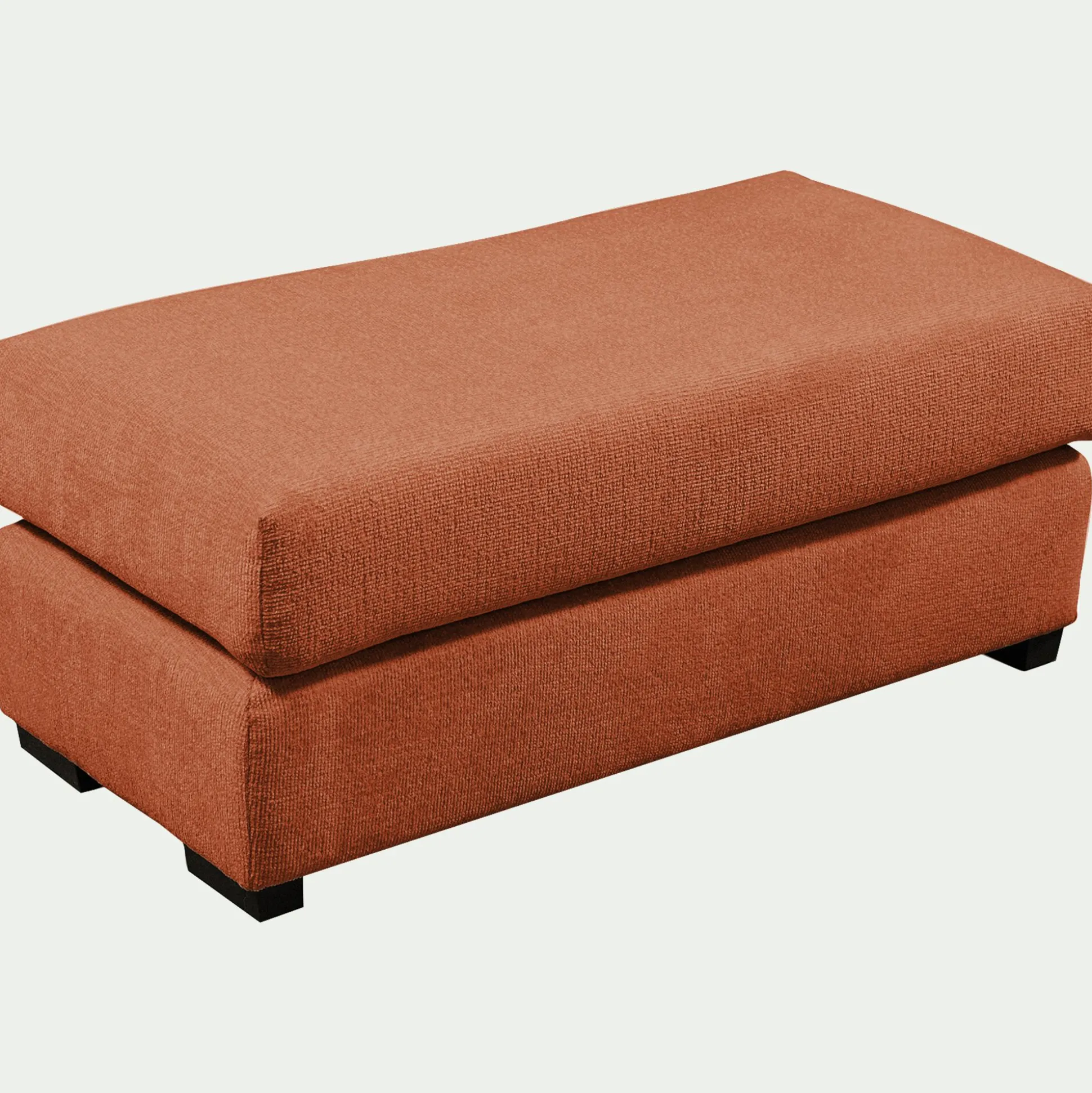 Pouf rectangulaire en tissu Genesis - brun rustrel