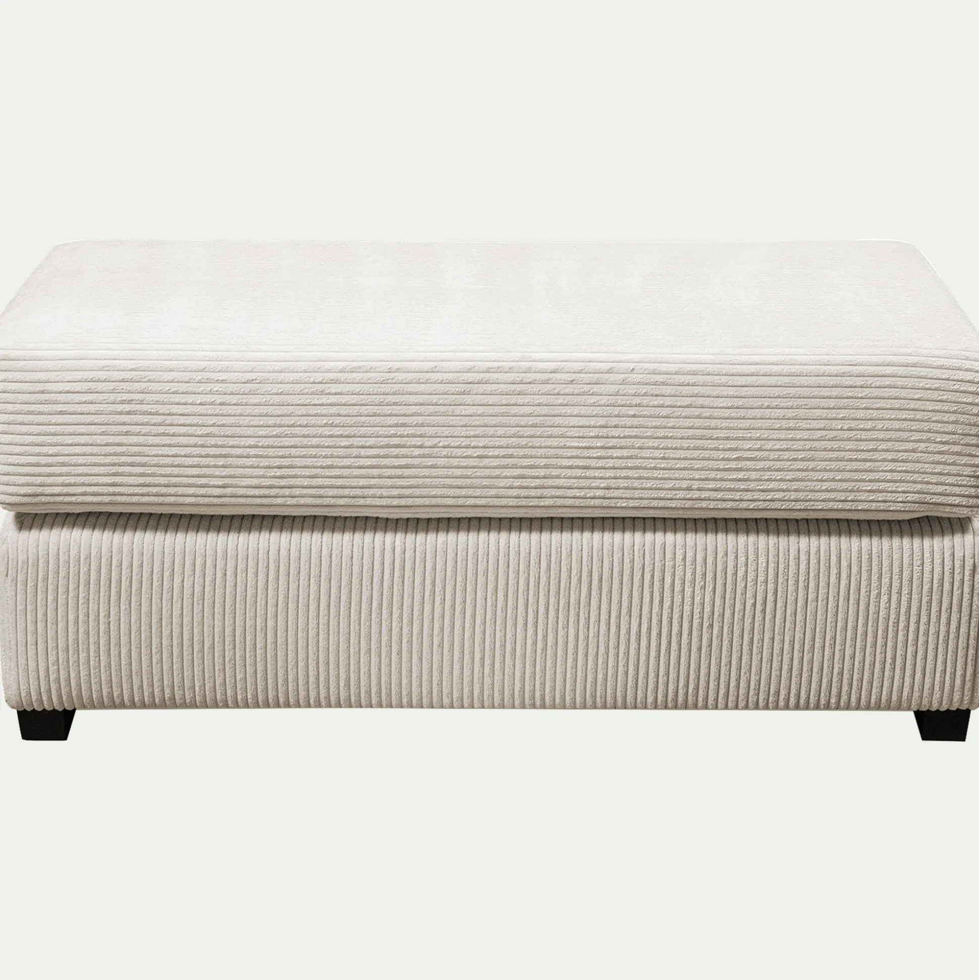 Pouf rectangulaire en velours côtelé Azores - beige