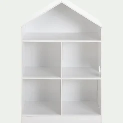 Rangement forme maison 5 cases pour chambre enfant - blanc