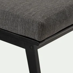 Repose-pieds pour fauteuil en bois d'eucalyptus - noir