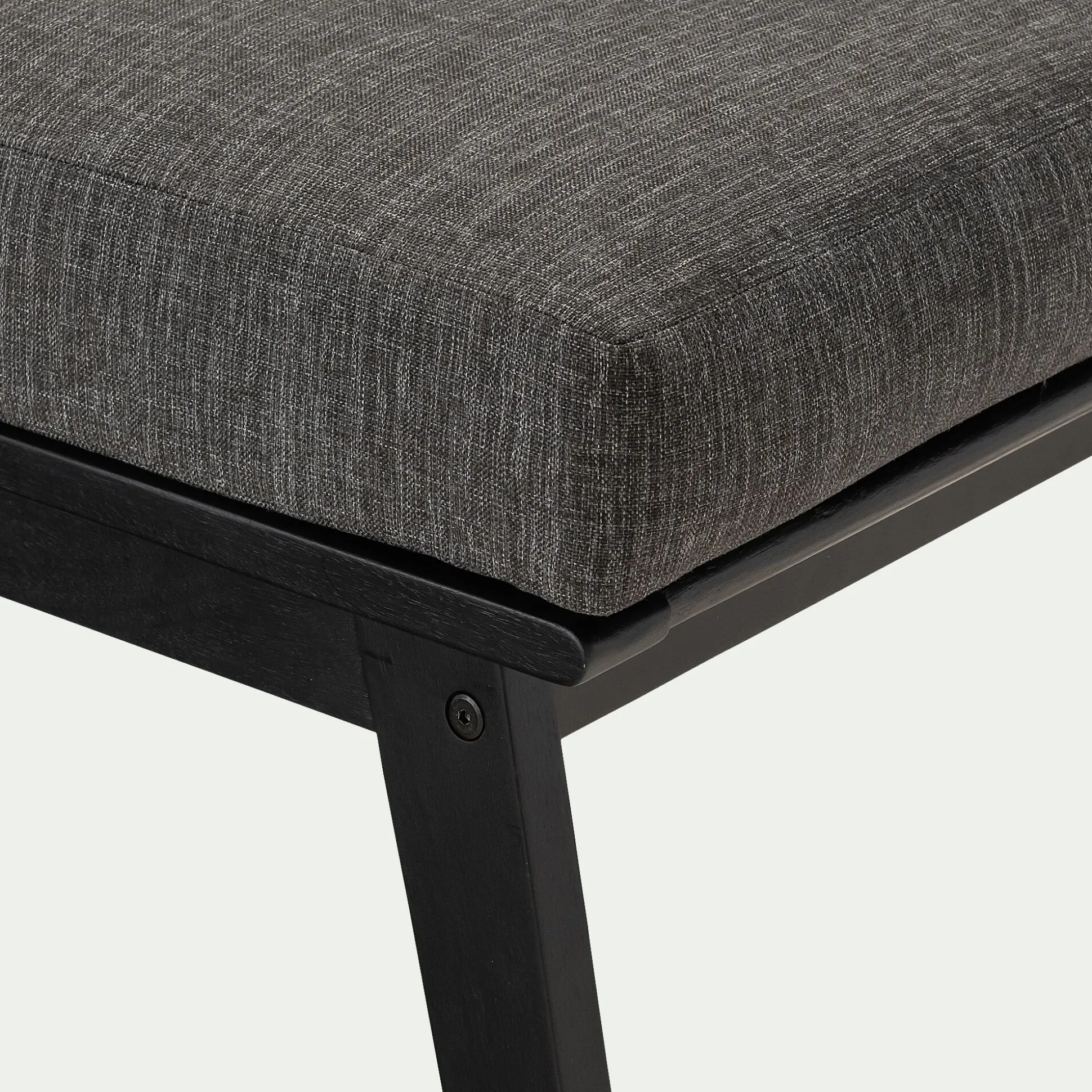 Repose-pieds pour fauteuil en bois d'eucalyptus - noir