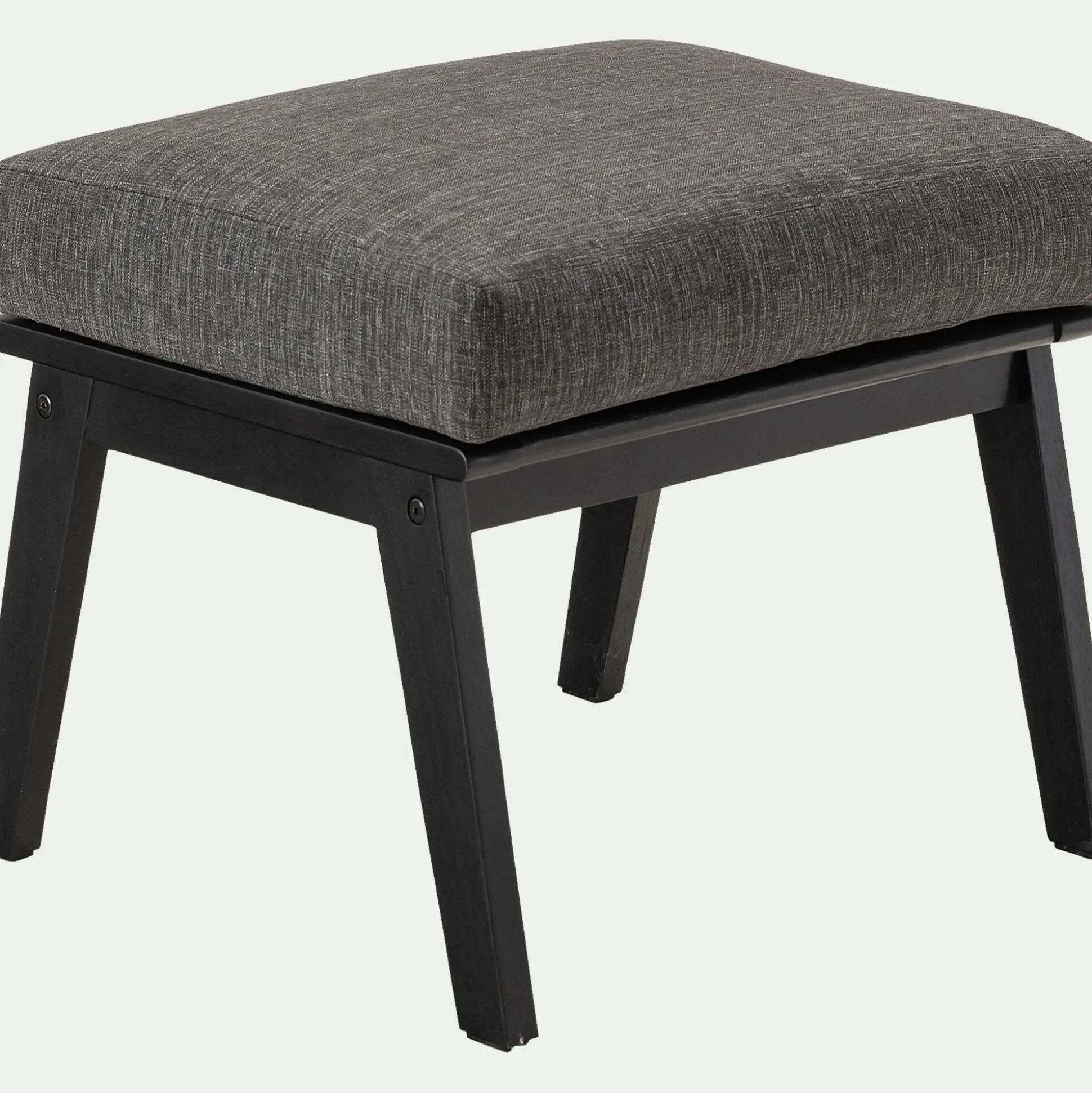 Repose-pieds pour fauteuil en bois d'eucalyptus - noir