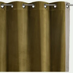 Rideau à œillets en velours 135x250cm - vert cèdre