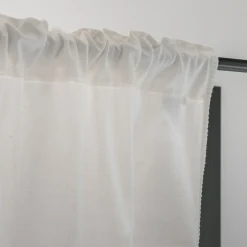 Rideau à passants cachés en coton finition point de cheval 140x250cm - blanc écru
