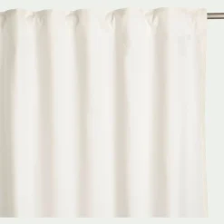 Rideau à passants cachés en coton finition point de cheval 140x250cm - blanc écru