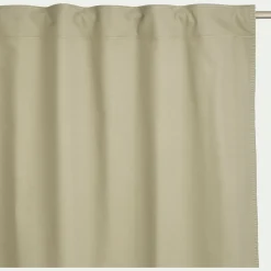 Rideau à passants cachés en coton finition point de cheval 140x250cm - vert olivier