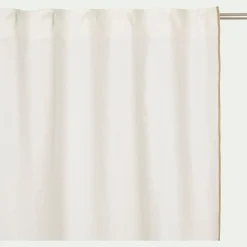 Rideau à passants cachés en lin finition point de bourdon 140x250cm - blanc écru