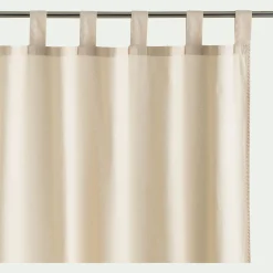 Rideau à passants en coton lavé finition couture 140x250cm - beige