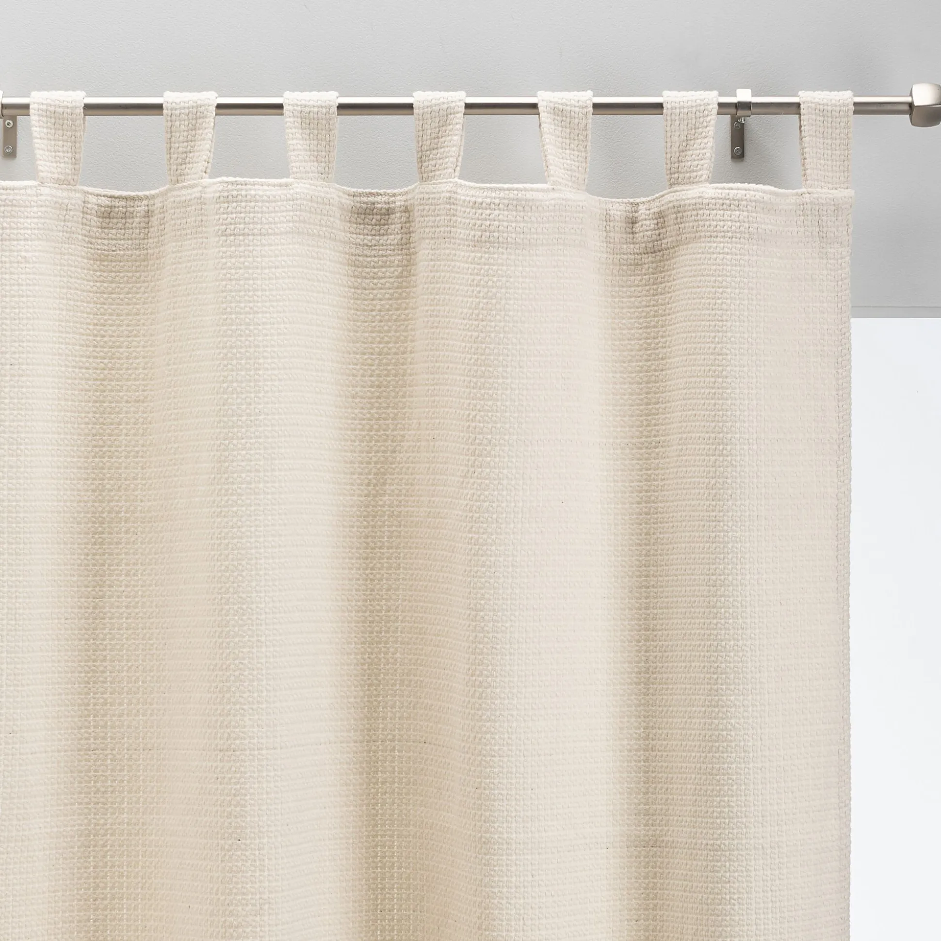 Rideau à passants en polyester texturé 140x250cm - blanc écru