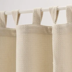 Rideau à passants en polyester texturé 140x250cm - blanc écru
