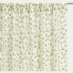 Rideau passe-tringle en coton motif végétal 140x250cm - vert